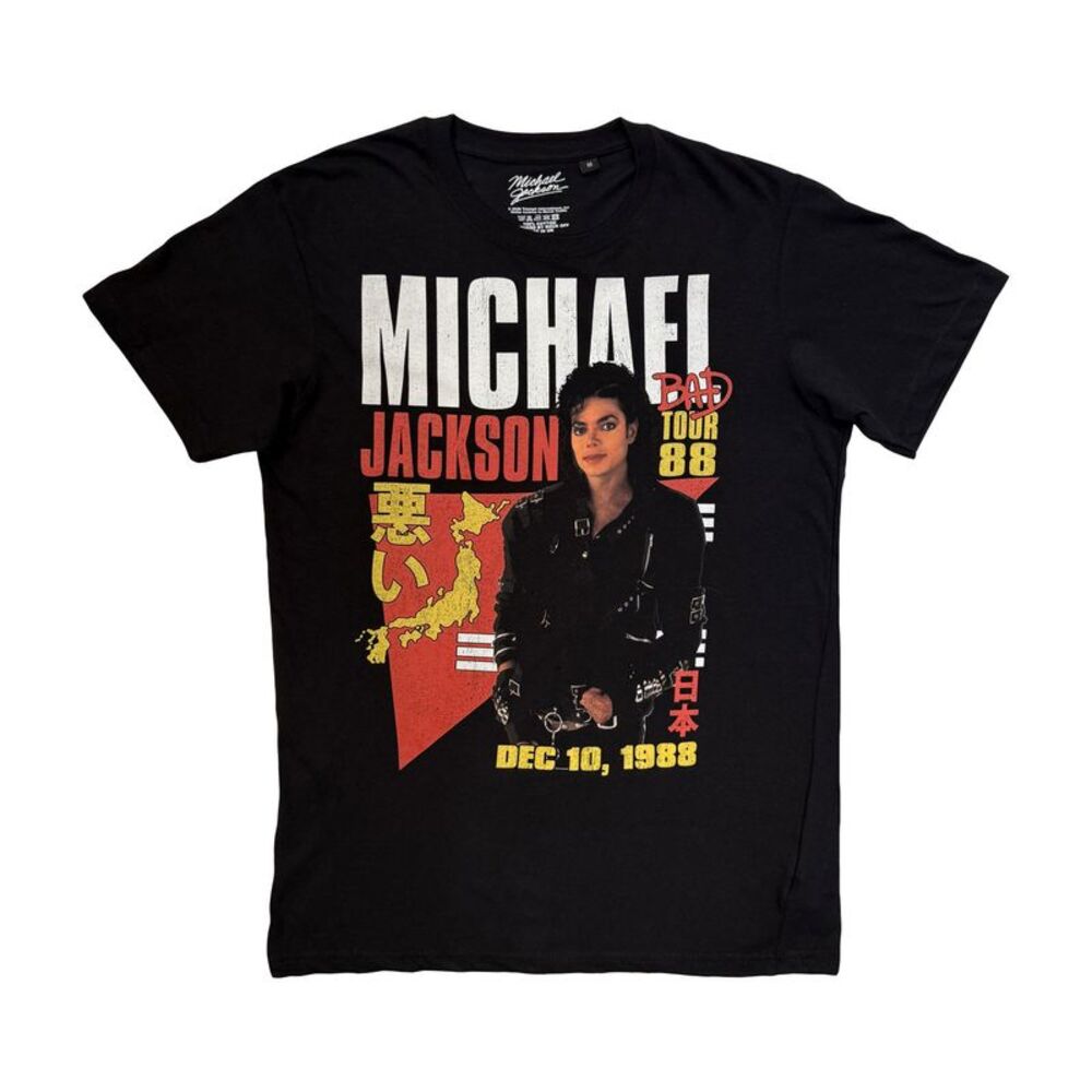 Michael Jackson Unisex Adult Bad Tour 88 Tokyo T-Shirt / Black